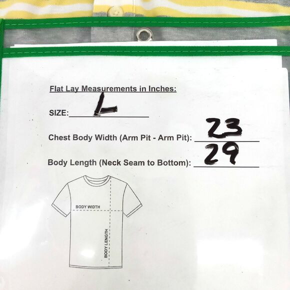 Basic Editions Polo Shirt Mens Large Gray Yellow Striped Short Sleeve Rugby Golf - Picture 4 of 6